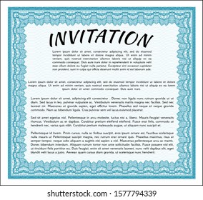Light blue Invitation. Vector illustration. Complex background. Money Pattern design. 
