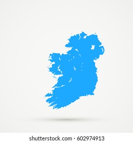 Light blue Ireland Map Illustration