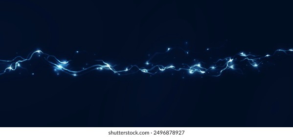 Light blue isolated vector lightning png. Realistic natural neon lightning effectThunderstorm. Strength Energy charge Thunder. Blitz Lightning Thunder Light Sparks Storm Flash	
