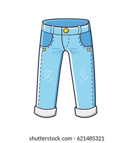 Light blue jeans isolated.