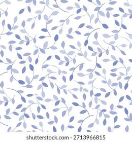 Fundo Branco Padrão Sem Costura Das Folhas Azuis Claras