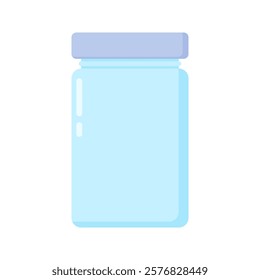 Light Blue Lid Jar. Perfect for product packaging, storage visuals, or eco-friendly themes in design projects and creative content.