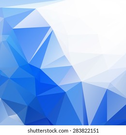 Light blue like wave color abstract geometric rumpled triangular low poly style vector illustration graphic background
