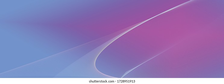 Lichtblau und lila Farbverlauf, leerer Vektor-Hintergrund, Header-Banner-Vorlage, Regenbogenlinien, modernes Konzept
