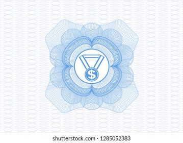 Light blue linear rosette with business award icon inside