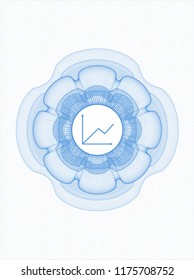 Light blue linear rosette with chart icon inside