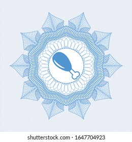 Light blue linear rosette with chicken leg icon inside