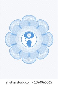 Light blue linear rosette with depression icon inside