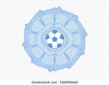 Light blue linear rosette with football ball icon inside