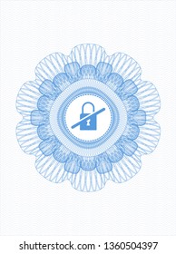 Light blue linear rosette with inaccessible icon inside