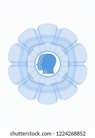 Light blue linear rosette with team work icon inside