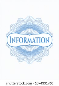 Light blue linear rosette with text Information inside