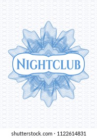 Light blue linear rosette with text Nightclub inside