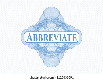 Light blue linear rosette with text Abbreviate inside