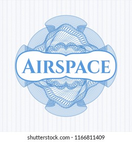 Light blue linear rosette with text Airspace inside