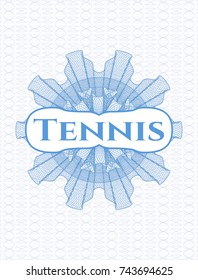 Light blue linear rosette with text Tennis inside