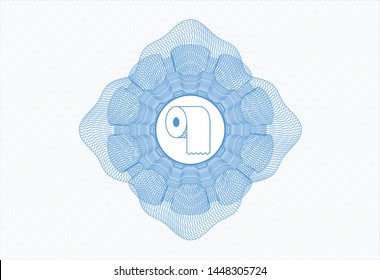 Light blue linear rosette with toilet paper icon inside
