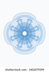 Light blue linear rosette. Vector Illustration. Detailed.