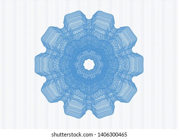 Light blue linear rosette. Vector Illustration. Detailed.