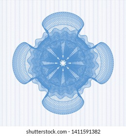 Light blue linear rosette. Vector Illustration. Detailed.