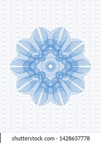 Light blue linear rosette. Vector Illustration. Detailed.