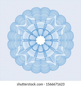 Light blue linear rosette. Vector Illustration. Detailed.