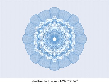 Light blue linear rosette. Vector Illustration. Detailed.