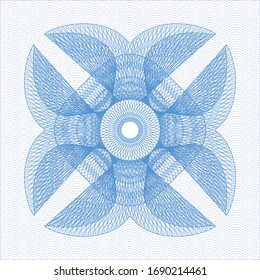 Light blue linear rosette. Vector Illustration. Detailed.