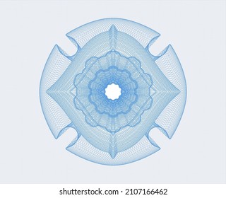 Light blue linear rosette. Vector Illustration. Detailed. 