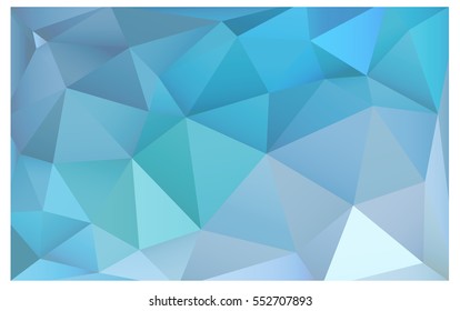 Light BLUE Low poly crystal background. Polygon design pattern. Low poly vector illustration, low polygon background.