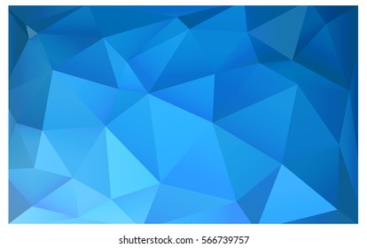 Light BLUE Low poly crystal background. Polygon design pattern. Low poly vector illustration, low polygon background.