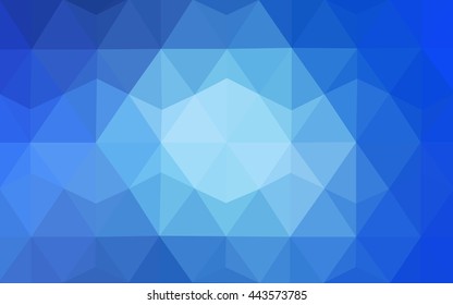 Light blue low poly template. Creative geometric illustration in Origami style with gradient. The polygonal design can be used for your web site.