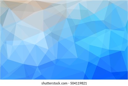 Light blue low poly template. Creative illustration in halftone style with gradient. Brand-new design for your business.