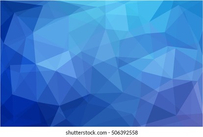 Light blue low poly template. Modern geometrical abstract illustration with gradient. The elegant pattern can be used as part of a brand book.