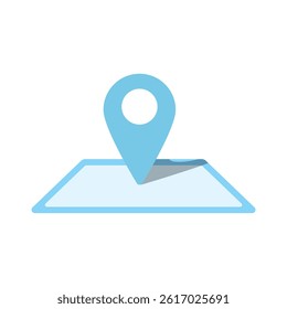  Light blue map pin icon on a stylized map.
