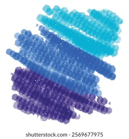 Light blue marker stain pencil texture blue background. Chalk crayon scribble hatching, blue wax pastel hand elements. Children drawing of dirty stripes with blue paint brush strokes isolated on white