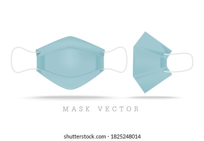 A light blue mask on a white background