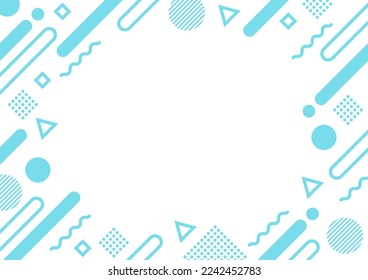 Light blue memphis pattern frame background