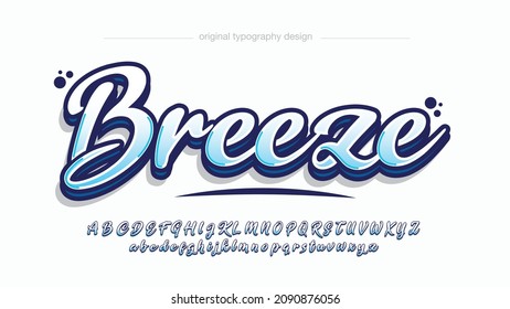 light blue modern 3d graffiti calligraphy artistic font typography