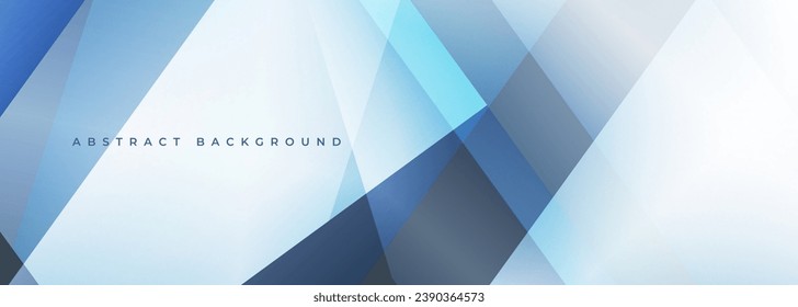 Light blue modern abstract wide banner with geometric shapes. Blue abstract background. Vector illustration