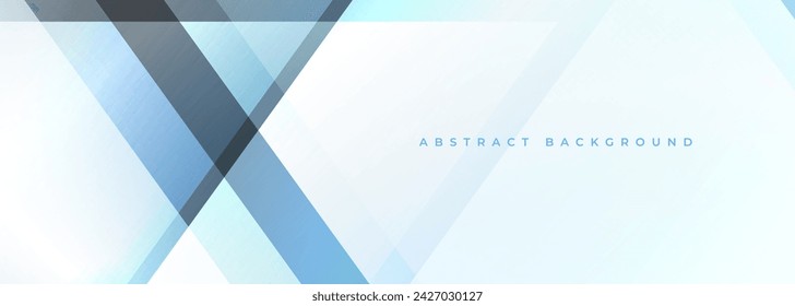 Light blue modern abstract wide banner with geometric shapes. Business corporate presentation abstract background. Vector illustration