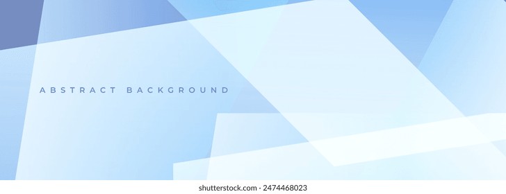 Light blue modern abstract wide banner with geometric shapes. Vector illustration abstract background.
