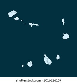 Light Blue Modern Map of Cape Verde isolated on Dark Blue background, Vector Illustration EPS 10