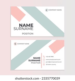 Light Blue moderna y única tarjeta de visita simple y diseño en rectángulo tamaño, tarjeta de nombre, diseño horizontal simple y limpio de la plantilla vectorial.