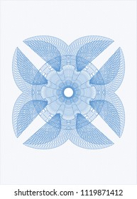 Light blue money style emblem or rosette