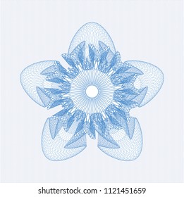 Light blue money style emblem or rosette
