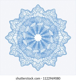 Light blue money style emblem or rosette