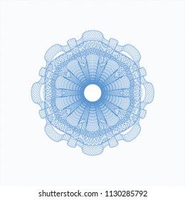 Light blue money style emblem or rosette