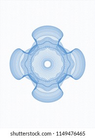 Light blue money style emblem or rosette