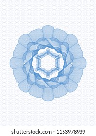 Light blue money style emblem or rosette